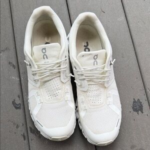 On Running Cream Athletic Shoes